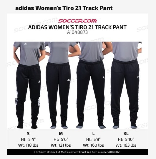 Adidas Tiro 21 Track Pant - sizes - NASA Tophat Junior Academy Girls